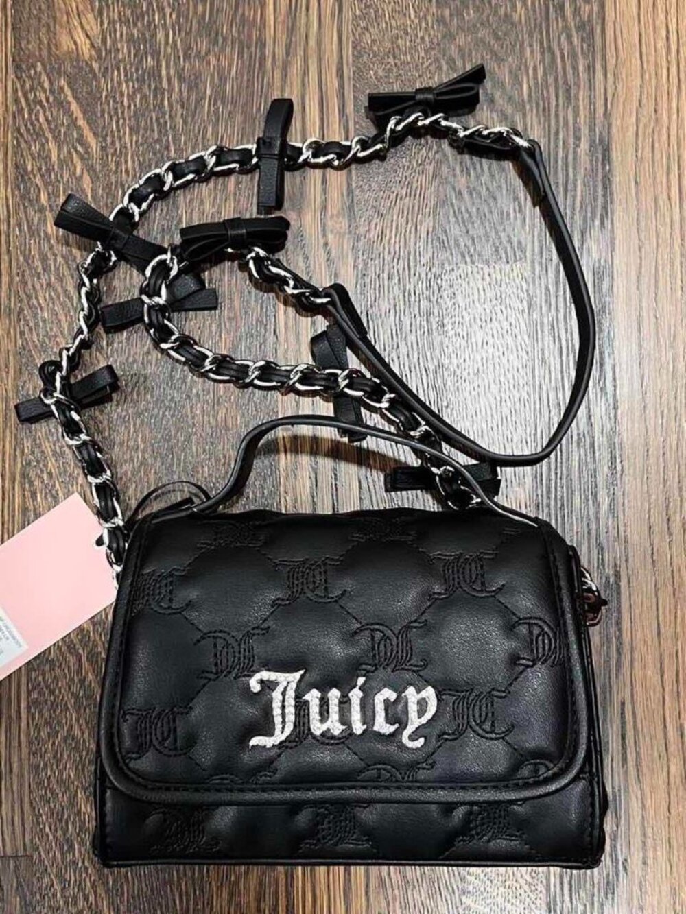 juicy couture “juicy demure” flap crossbody in black liquorice y2k NWT